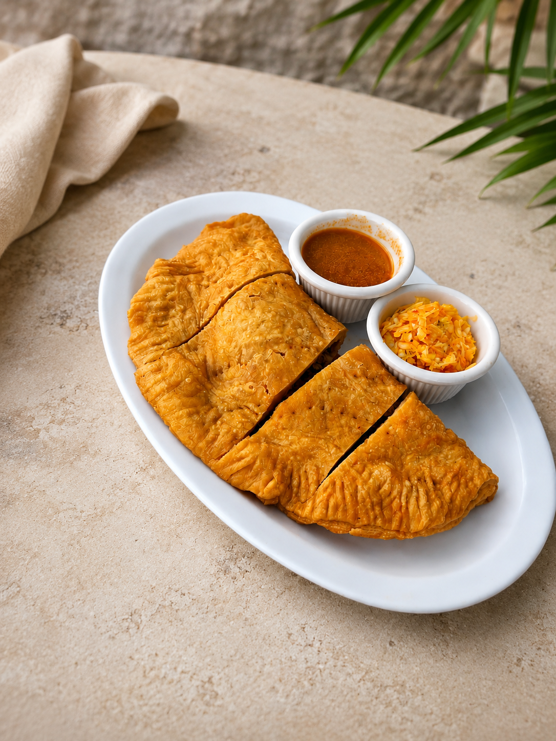 Pate Kòde — Haitian pastry with sauce